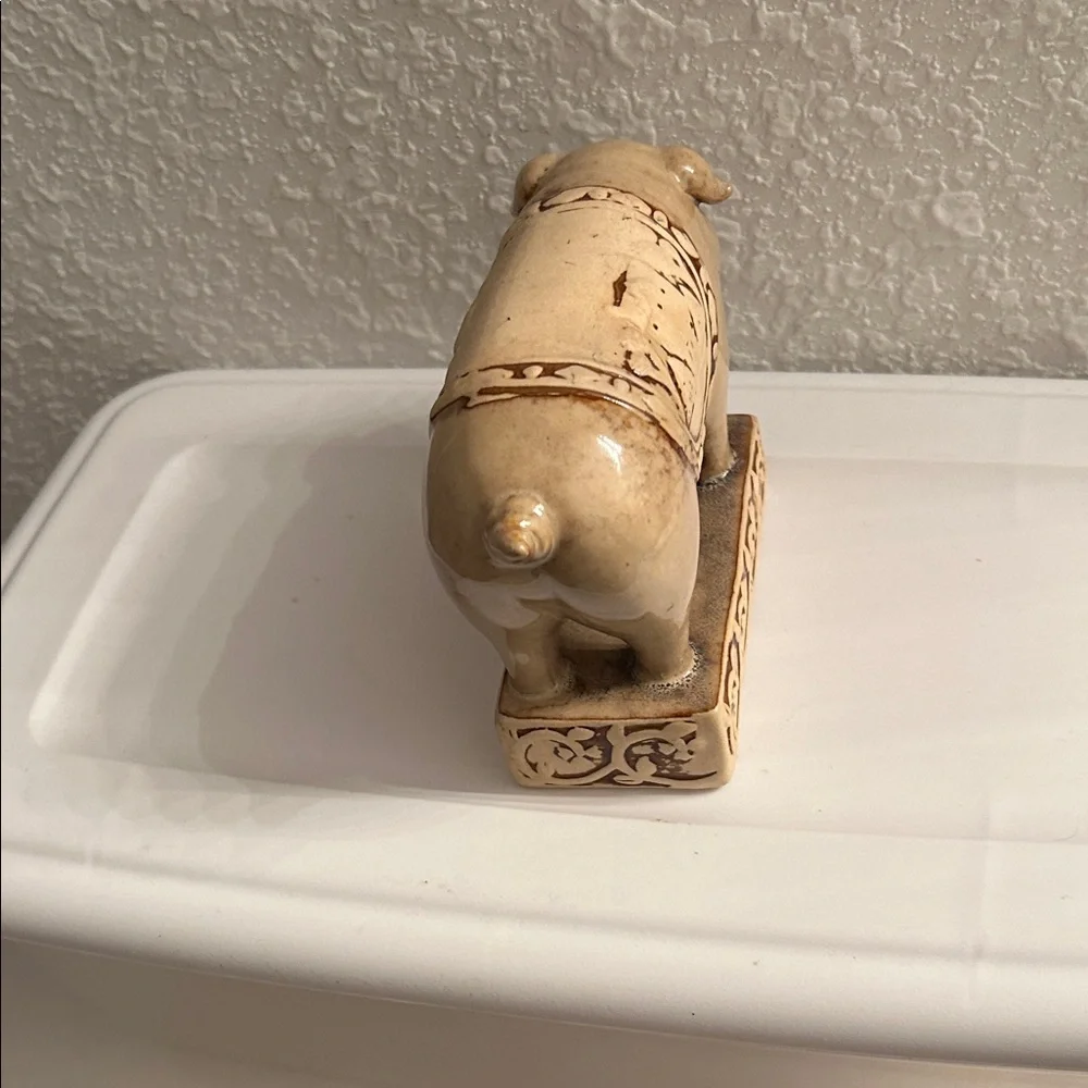 Rustic Cream Pig Figurine Farmhouse Chic